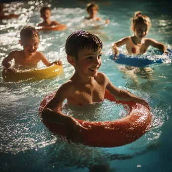 Children participating in fun activities in a water aerobics class - Image 4