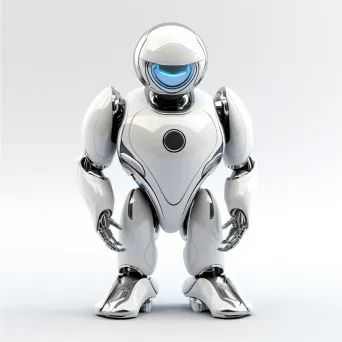 Robotics company futuristic silver robot logo - Image 2