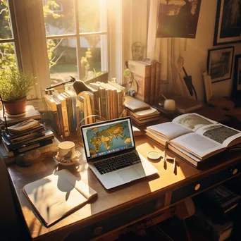 Aerial Study Desk Setup