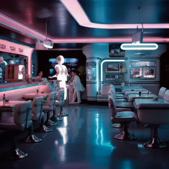 Image of a 1950s-style diner in futuristic setting - Image 3