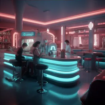 Image of a 1950s-style diner in futuristic setting - Image 4