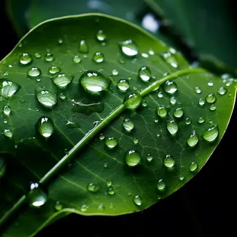 bright droplets dark leaf - Image 2