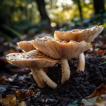 Tawny Mushrooms in Morning Light