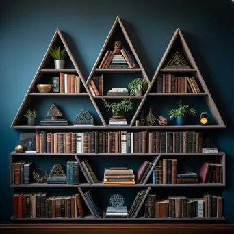 Symmetrical bookshelf arrangement with balanced books - Image 1