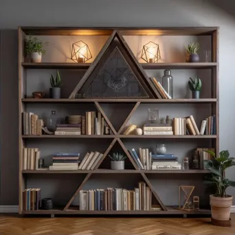 Symmetrical bookshelf arrangement with balanced books - Image 2