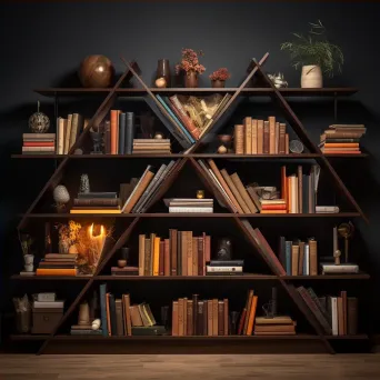 Symmetrical bookshelf arrangement with balanced books - Image 4