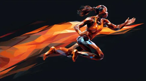 Low poly portrait of an athlete in motion with dynamic lines - Image 4