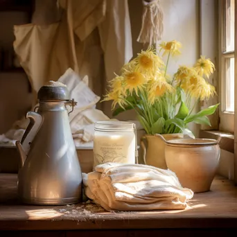 Traditional Butter Churn in Rustic Kitchen