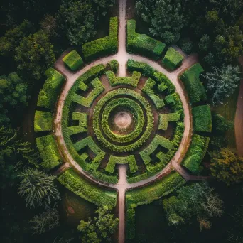 Symmetrical garden maze with hedges - Image 3