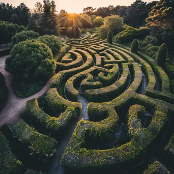 Symmetrical garden maze with hedges - Image 4