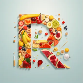 Colorful breakfast-themed typography in low poly style - Image 1