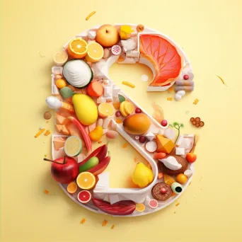 Colorful breakfast-themed typography in low poly style - Image 2