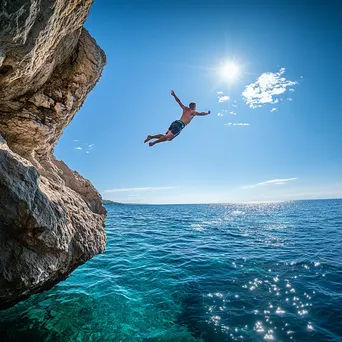 Cliff Diver in Action