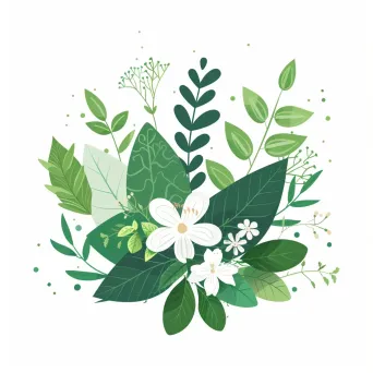 Organic skincare brand logo with botanical leaves and flowers - Image 1