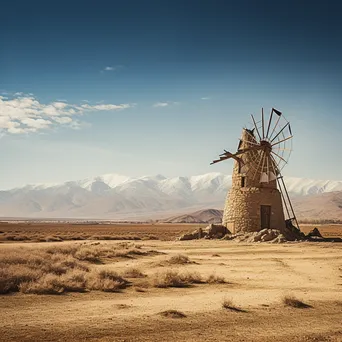 Ancient Persian windmill in arid landscape - Image 4