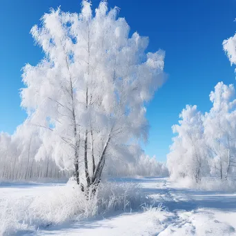 Frosted trees in front of a glacial landscape - Image 3