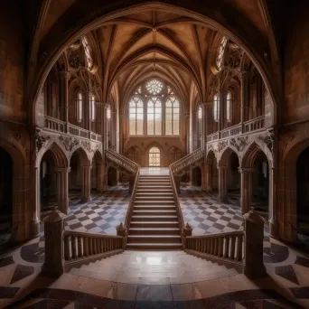 Symmetrical Castle Staircase