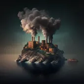 Power plant releasing emissions into atmosphere symbolizing air pollution - Image 2