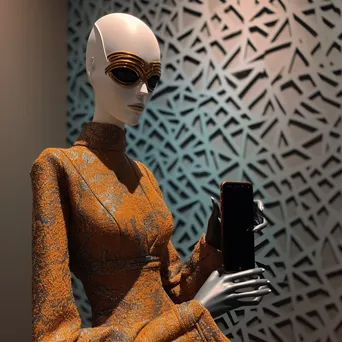 Close-up of a mannequin wearing high-fashion attire in a boutique setting. - Image 3