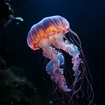 Bioluminescent Jellyfish in Abyss