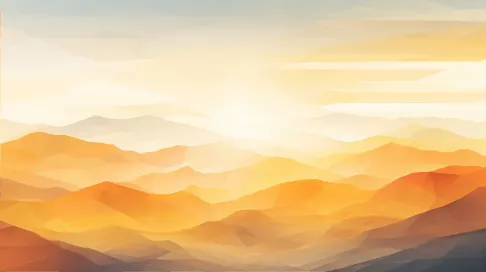 Polygonal depiction of serene mountain landscape at sunrise - Image 2