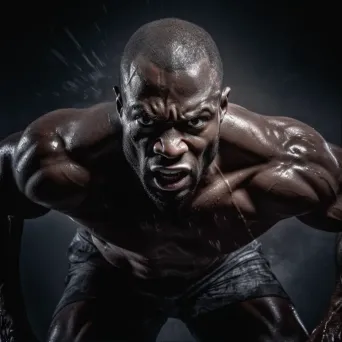 Fierce athlete studio portrait - Image 1