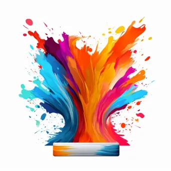 Abstract paint strokes forming a palette logo - Image 4