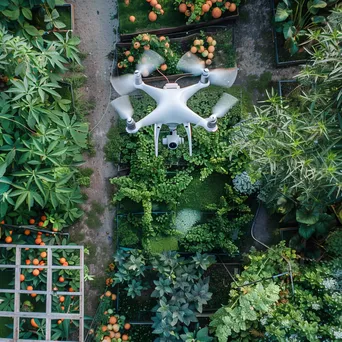 Urban farmers operating smart irrigation systems and drones. - Image 3