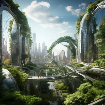 Futuristic urban skyline with vertical gardens - Image 2