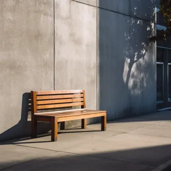 Minimalist Urban Bench Scene