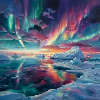 Arctic landscape with aurora - Image 2