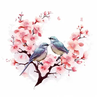 Chirping birds and blossoming tree logo - Image 3