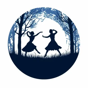 Shadow Dancers Logo - Mystical figures in a graceful dance under moonlight - Image 1