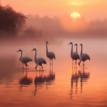 cranes at sunrise - Image 3