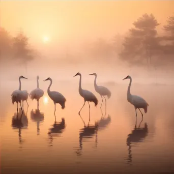 cranes at sunrise - Image 4