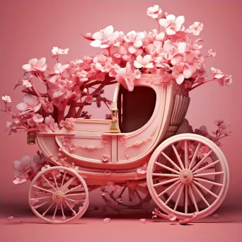 Low Poly Cherry Blossom Carriage