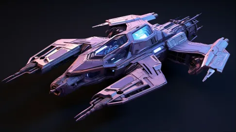 Futuristic low poly spaceship design inspired by classic science fiction - Image 1