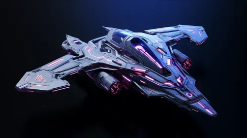 Futuristic low poly spaceship design inspired by classic science fiction - Image 3