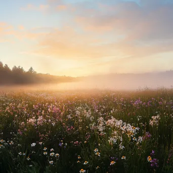 Misty Meadow at Dawn