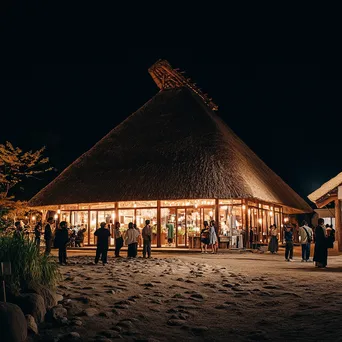 Thatched-roof building at cultural heritage event - Image 4