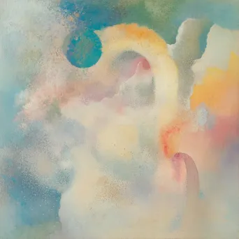 Abstract rendition of a dream in soft pastel shades with fluid forms - Image 1