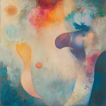 Abstract rendition of a dream in soft pastel shades with fluid forms - Image 3