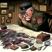 Old soldier with medals and memorabilia - Image 1