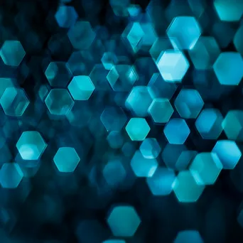 Gradient of turquoise to teal with hexagonal bokeh effects - Image 2