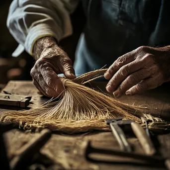 Hands Weaving Natural Rope