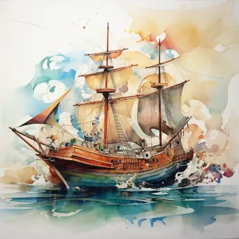 Theseus’ Ship in Watercolor