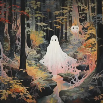 Ghostly figure in life-filled forest - Image 2