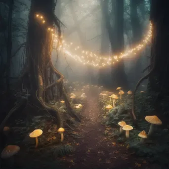 Enchanted Forest with Glowing Mushrooms