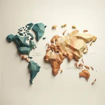 Phrase depicted as a low poly typographic map with earthy colors - Image 2