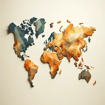 Phrase depicted as a low poly typographic map with earthy colors - Image 4